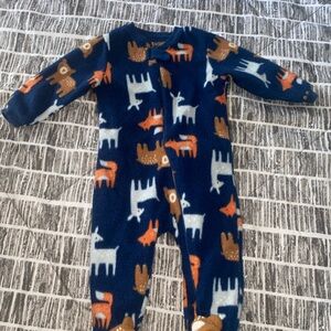 Baby Gear Blue and White Bodysuit with Animal Print